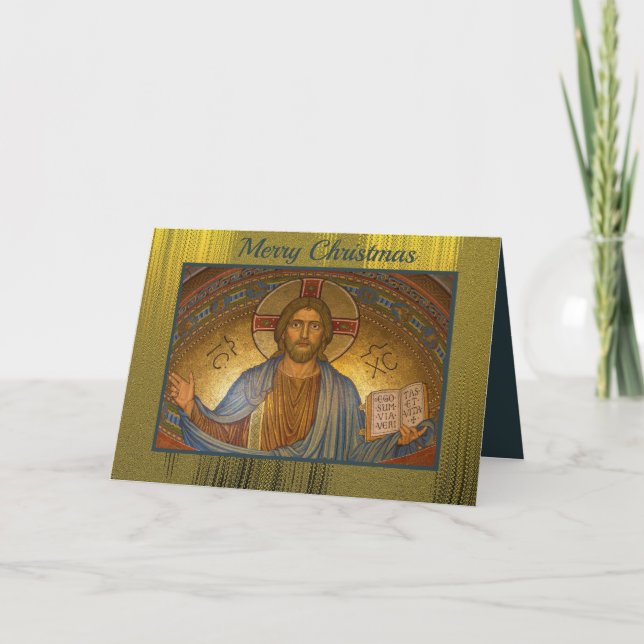 Vintage Religious Christmas Holiday Card (Front)