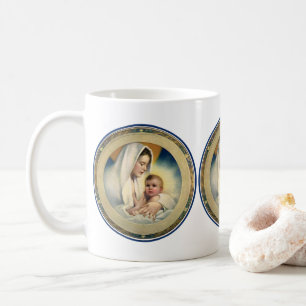 Vintage Religious Christmas, Madonna and Child Coffee Mug