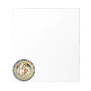 Vintage Religious Christmas, Madonna and Child Notepad