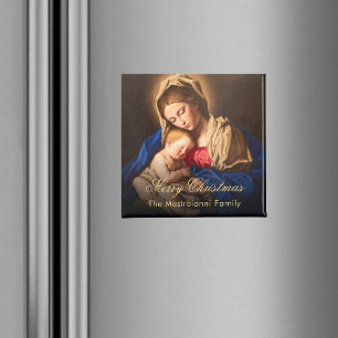 Vintage Religious Christmas Madonna & Child Magnet