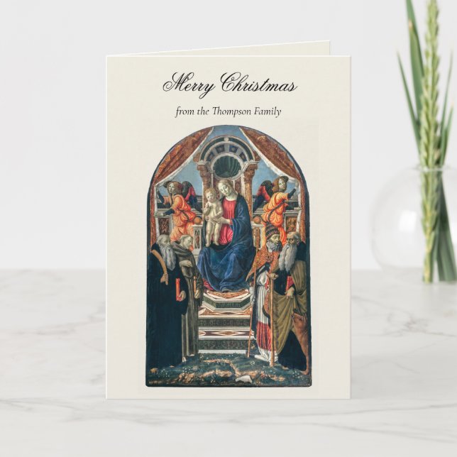 Vintage Religious Christmas Nativity Christian  Card (Front)