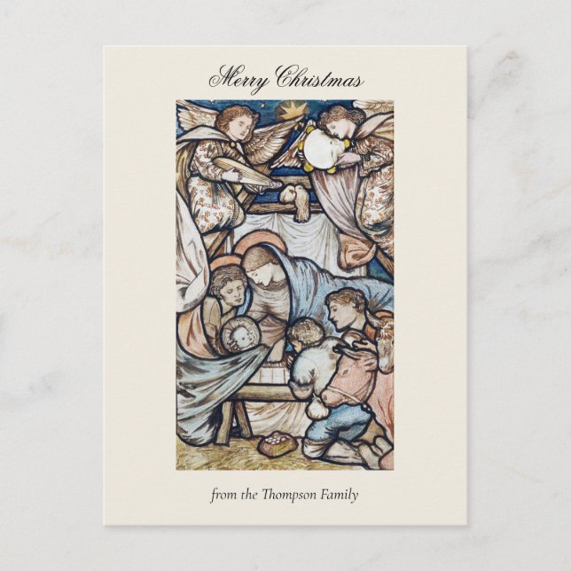 Vintage Religious Christmas Nativity Christian Joy Holiday Postcard (Front)
