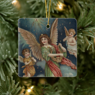 Vintage Religious Christmas Ornament with wishes