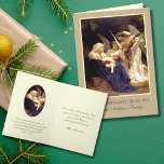 Vintage Religious Christmas Virgin Mary Baby Jesus Holiday Card<br><div class="desc">Song of the Angels by William Adolphe Bouguereau is a  beautiful image of the heavenly angels serenading the Virgin and child to sleep. Winged angels play the violin and lute before the sleeping Christ.  All text and fonts can be personalised and modified.</div>