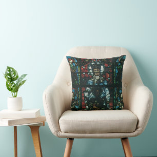 Vintage Religious Church Stained Glass Window Cushion