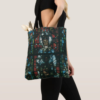 Vintage Religious Church Stained Glass Window Tote Bag