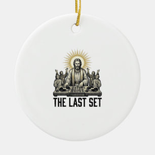 Vintage Religious DJ The Last Set Shirt Design_1 Ceramic Tree Decoration