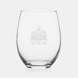 Vintage Religious DJ The Last Set Shirt Design_1 Stemless Wine Glass