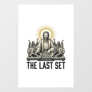 Vintage Religious DJ The Last Set Shirt Design_1 Window Cling