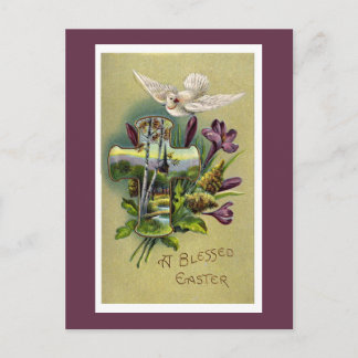 Vintage Religious Easter Cross Postcard