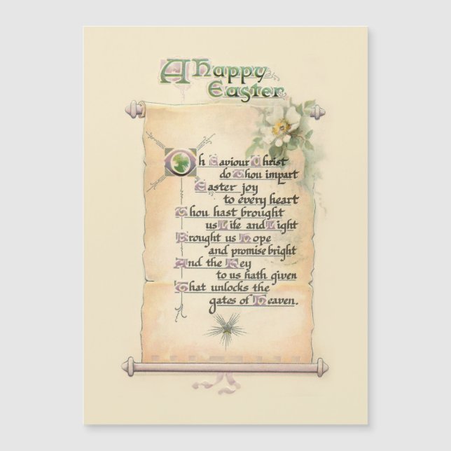 Vintage Religious Happy Easter Typography Scroll (Front)