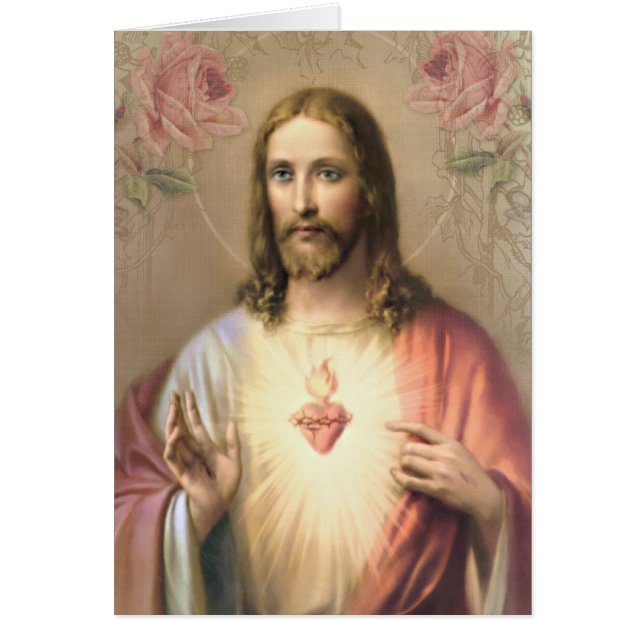 Vintage Religious Heart Jesus Anniversary Catholic (Front)