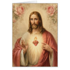 Vintage Religious Heart Jesus Anniversary Catholic