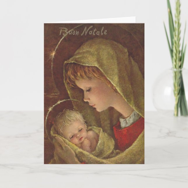 Vintage Religious Italian Christmas Card (Front)