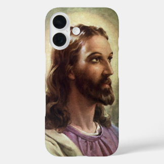 Vintage Religious, Jesus Christ Portrait with Halo iPhone 16 Case