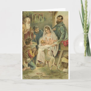 Vintage Religious Nativity Christmas Card