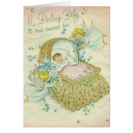 Vintage Religious New Baby Greeting Card
