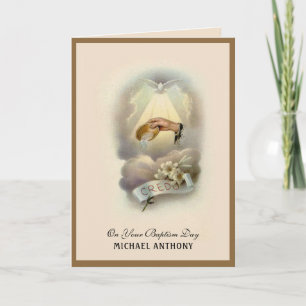 Vintage Religious Sacrament Baptism Baby  Invitation