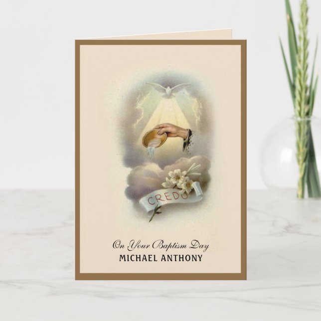 Vintage Religious Sacrament Baptism Baby  Invitation (Front)