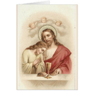 Vintage religious St. John Apostle and Jesus