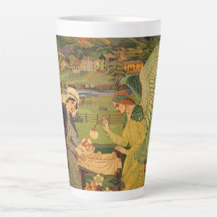 Vintage Religious Tapestry with Baby Jesus Christ Latte Mug