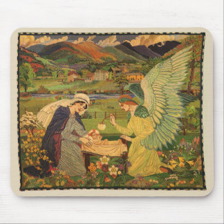Vintage Religious Tapestry with Baby Jesus Christ Mouse Mat
