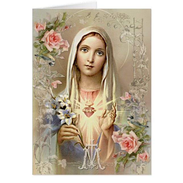 Vintage Religious Virgin Mary Anniversary Catholic (Front)