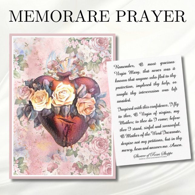 Vintage Religious Virgin Mary Catholic Prayer  Place Card (Creator Uploaded)