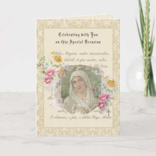 Vintage Religious Virgin Mary Memorare Prayer Card
