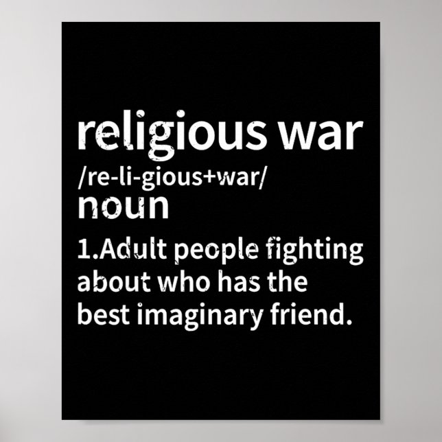 Vintage Religious War Definition Anti-religious Ac Poster (Front)