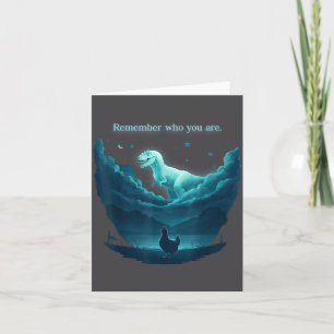 Vintage Remember Who You Are Dinosaur Chicken Card