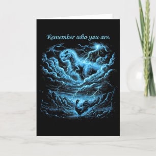 Vintage Remember Who You Are Funny Dinosaur Chicke Card