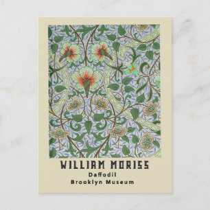 Vintage Remix William Morris Daffodil Floral Postcard