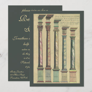 Vintage Renaissance Architecture; Retirement Party Invitation
