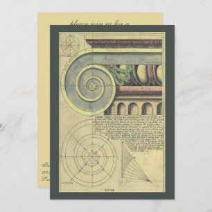 Vintage Renaissance Architecture; Retirement Party Invitation
