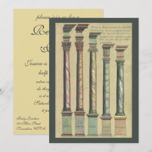 Vintage Renaissance Architecture; Retirement Party Invitation