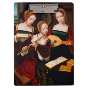 Vintage Renaissance Art Three Female Musicians Clipboard