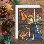Vintage Renaissance Christmas Nativity Invitation<br><div class="desc">Vintage illustration Merry Christmas holiday religious renaissance fine art design featuring a stained glass window. A Christianity religion nativity family scene with Mary, Joseph and the baby Jesus in the manger with the star of Bethlehem shining down on them. In Christian tradition, the Star of Bethlehem (or the Christmas Star)...</div>