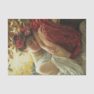 Vintage Renaissance Lady Sleeping Portrait  Tissue Paper