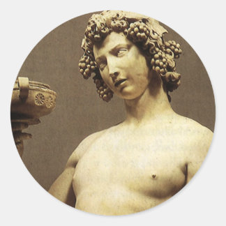 Vintage Renaissance Statue Bacchus by Michelangelo Classic Round Sticker