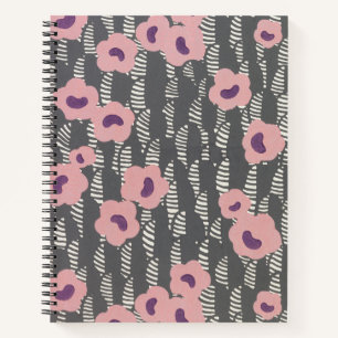 Vintage René Crevel French Art Deco Pink Floral Notebook