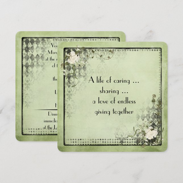 Vintage Renewal of Vows Invitation (Front/Back)