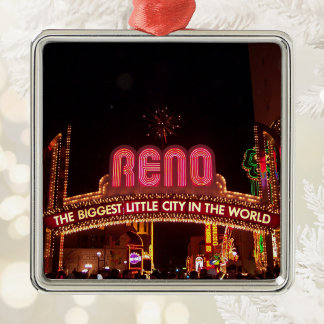 Vintage Reno Nevada Arch Photo Metal Tree Decoration