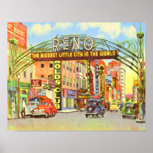 Vintage Reno Nevada Poster