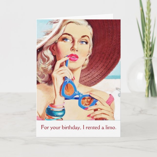 Vintage - Rented a Limo for Your Birthday, Card (Front)