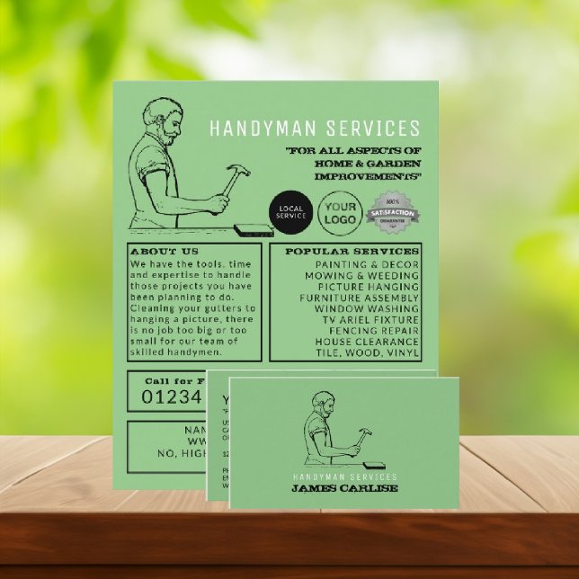 Vintage Repairman, Handyman Business Card (Creator Uploaded)
