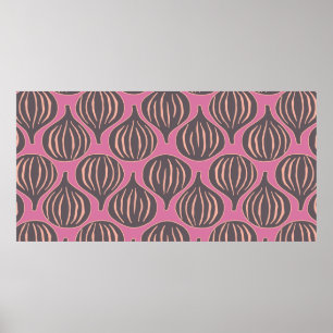 vintage repeat seamless pattern with figs. poster