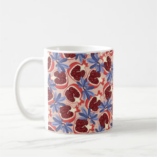 vintage repeating texture with stylised pomegranat coffee mug