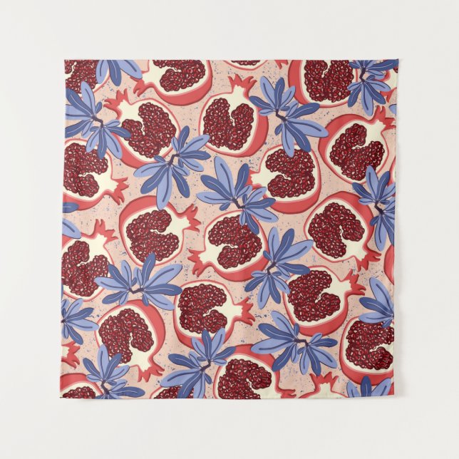 vintage repeating texture with stylised pomegranat tapestry (Front)
