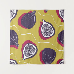 vintage repeating texture with stylized figs. Abst Tapestry